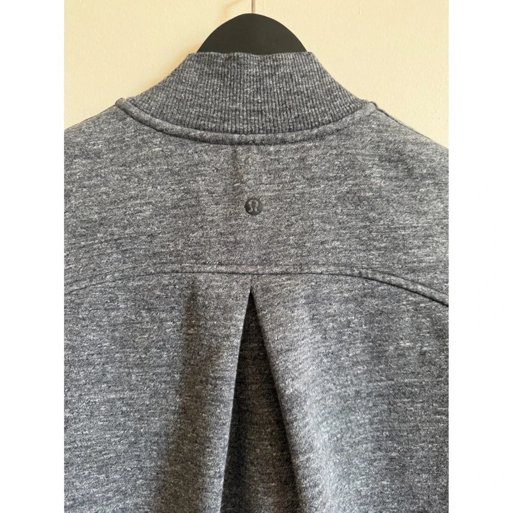 Lululemon Pleat to Street Bomber Jacket Snow Slub Cotton Fleece Athleisure